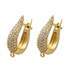 Rack Plating Brass Micro Pave Cubic Zirconia Hoop Earring Findings EJEW-H143-07G-1