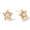 Brass Pave Clear Cubic Zirconia Stud Earrings ZJ0177-1-1
