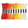 11Bundles 11 Colors Hand-woven Embroidery Cotton Threads PW-WGA0E47-15-1