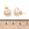Brass & ABS Plastic Imitation Pearl Stud Earrings for Women PL-CBA760A-03A-G01-5