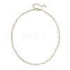 Natural Pearl and Shell Rondelle Beaded Necklaces NJEW-JN05852-4