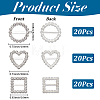 60Pcs 3 Styles Alloy Rhinestone Slider Buckles FIND-CY0001-92-2