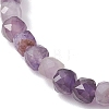 Natural Amethyst Cube Beads Stretch Bracelets for Women BJEW-JB13179-01-4