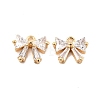 Brass Clear Cubic Zirconia Charms ZIRC-P104-03G-2