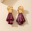 Alloy & Raffia Tassel Stud Earrings FS-WG3975A-01-1