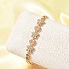 Brass Micro Pave Cubic Zirconia Chain Bracelets KK-R217-44G-2