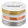 SUNNYCLUE 3 Rolls 3 Colors Copper Jewelry Craft Wire CWIR-SC0001-02B-1