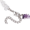 Natural Rose Quartz & Quartz Crystal & Amethyst Chip Beaded Necklaces NJEW-JN05099-04-5