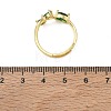 Flower Brass Glass Adjustable Finger Rings GL-CBA18A7-01G-02-5