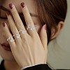 Rhodium Plated 925 Sterling Silver Initial Letter Open Cuff Ring JR852S-7