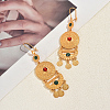 Alloy Flat Round Hoop Earrings HY5125-1