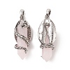Natural Rose Quartz Pointed Pendants G-C051-01B-3