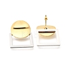 304 Stainless Steel Two Tone Stud Earrings EJEW-R012-01G&P-2