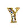 Alloy Gold Rhinetone Letters Nail Stud Cabochons MRMJ-S047-023Y-1