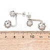 Brass Micro Pave Cubic Zirconia Stud Earrings EJEW-D351-13P-01-3