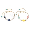 Glazed Porcelain Beads & Natural Cultured Freshwater Pearl Braided Bead Bracelets BJEW-JB14202-02-2