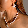 Bohemian Imitation Leather Cord Necklaces & Alloy Dangle Earring Sets FS-WG3325C-01-2