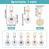 6Pcs 6 Style Alloy Enamel Turkish Blue Evil Eye Pendant Decoration KEYC-AR0001-15-2