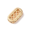 Rectangle Brass Micro Pave Clear Cubic Zirconia Charms KK-B100-053C-G-2