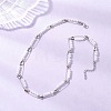 Round Acrylic Imitation Pearl Beaded Iron Safety Pin Link Chain Necklaces NJEW-JN05671-1