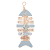 Mediterranean Style Natural Wood Pendant Ornaments HJEW-WH0014-23-1