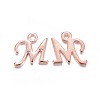 Rose Gold Plated Alloy Letter Pendants X-PALLOY-J718-01RG-M-1