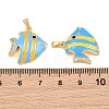 Brass Micro Pave Black Cubic Zirconia Pendants CU-CBA415D-08G-01-3