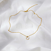 Natural White Shell 304 Stainless Steel Heart Pendant Necklaces for Women BL5235-2-4