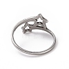 Non-Tarnish 201 Stainless Steel Double Star Finger Ring RJEW-J051-14P-3