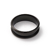 201 Stainless Steel Grooved Finger Ring Settings STAS-TAC0001-10F-B-4