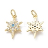 Brass Micro Pave Clear Cubic Zirconia Charms X-ZIRC-Q024-02G-1