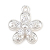 Brass Micro Pave Clear Cubic Zirconia Charms KK-D265-02S-1