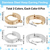 16Pcs 2 Colors 201 Stainless Steel Hoop Earrings Findings STAS-BBC0002-66-2