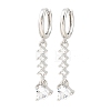 Brass Micro Pave Cubic Zirconia Hoop Dangle Earrings KK-CBA8324-07P-02-4