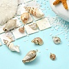 10Pcs 5 Styles Electroplated Natural Mixed Shell Pendants BSHE-YW0001-22-5
