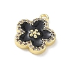 Brass Micro Pave Clear Cubic Zirconia and Enamel Pendants KK-A300-18B-2