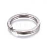 304 Stainless Steel Split Key Ring Clasps STAS-L226-007B-1