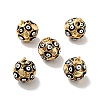Round with Evil Eye Brass Enamel Pendants KK-G419-15G-04-1