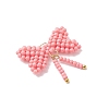 Glass Seed Beaded Bowknot Pendants PALLOY-MZ01055-02-3