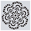 Flower Pattern Eco-Friendly PET Plastic Hollow Painting Silhouette Stencil DRAW-PW0008-02G-1