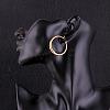 Adorable Design Ring Brass Hoop Earrings EJEW-BB07351-G-5
