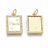Real 16K Gold Plated Brass Micro Pave Clear Cubic Zirconia Pendants ZIRC-S067-194B-NF-2