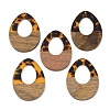Transparwnt Resin & Walnut Wood Pendants RESI-I354-03I-1