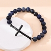 Round Natural Sodalite Bead Stretch Bracelets BJEW-F493-08EB-02-4