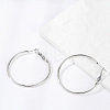 Tarnish Resistant 201 Stainless Steel Hoop Earrings EJEW-F188-24P-B-1