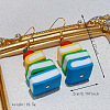 Handmade Polymer Clay & 304 Stainless Steel Dangle Earrings WG8A15F-01-4