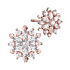SHEGRACE Flower Beautiful Real Rose Gold Plated 925 Sterling Silver Stud Earrings JE355A-1