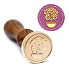 Brass Wax Seal Stamp with Handle AJEW-WH0184-1113-5