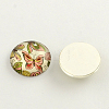 Flatback Half Round Insect and Plants Pattern Glass Dome Cabochons GGLA-R026-8mm-16-2