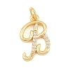 Brass Micro Pave Clear Cubic Zirconia Pendants CU-CBA7939-01B-G-1